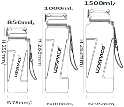 Alternative view of 1500ml Pipetli Ölçü Skalalı Şeffaf Gövde Tritan Su Matarası
