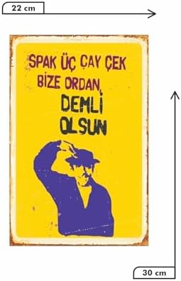Spak Üç Çay Çek Bize Ordan Demli Olsun Turist Ömer Retro Vintage Mdf Drtr0027