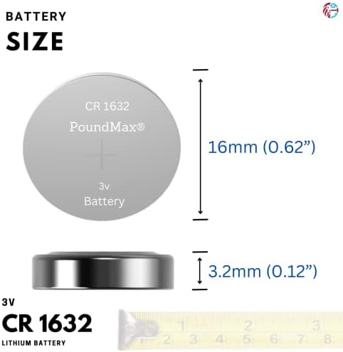 PoundMax 5 adet CR1632(DL1632) 3V Düğme Pil (Akıllı ev aletleri,araba anahtarları,terazi,uzaktan kumanda,bilgisayar anakartları için - Görsel 2