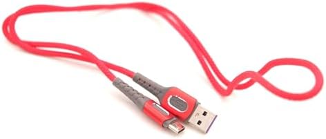 Alternative view of USB-A To Type-C, 5 Amper Şarj Ve Data Veri Kablosu, Örgülü ve Hızlı, Kırmızı, 1 Metre,