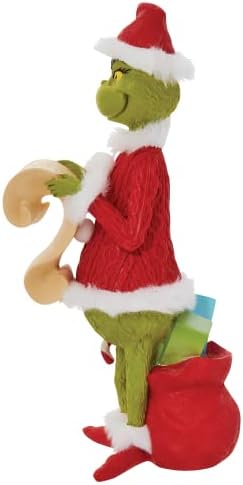 Department 56 Dr. Seuss The Grinch Checking His List Heykelcik, 22 cm, Çok Renkli - Görsel 2