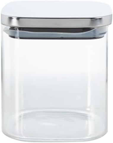 Alternative view of 450 ml Metal Kapaklı Borosilikat Cam Kavanoz, Silikon Contalı Kuru Gıda Saklama Kabı, Kahve Çay Baharat Kuruyemiş İçin Şeffaf Cam Erzak Kabı, 10 x 10 x 10 cm, 1 Adet