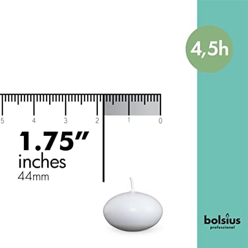 bolsius Yüzen Mumlar, 4,5 Saat Yanma Süreli, Ø 4,5 cm çapında, Beyaz, 20 Adet - Görsel 2