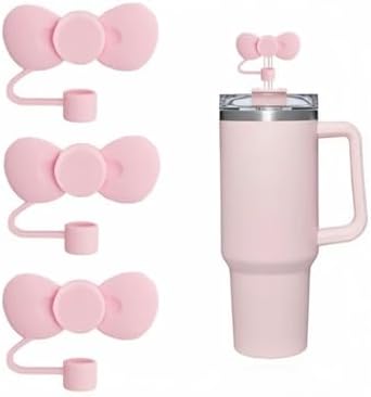 Alternative view of 1 Adet  Uyumlu Pembe Fiyonklu Pipet Tıpası Silikon Toz Kapağı, Estetik Bardak Aksesuarı, 9-10mm Pipetler için Uygun