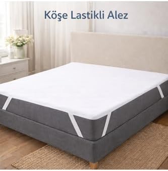 Ezgi Köşe Lastikli Alez, 160 x 200 cm, Beyaz, Sıvı Geçirmez, Terletmeyen