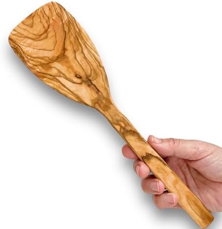 Alternative view of Zeytin Ağacı el yapımı 12 inç spatula. Kızartma, Çevirme ve Karıştırma için doğal, kavisli spatula. Biftek ve pizza için mükemmel seçim
