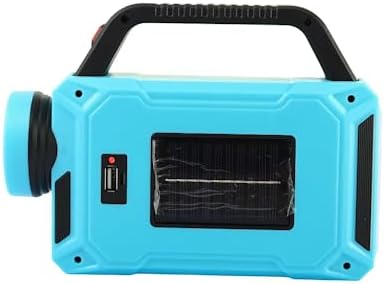 Güneş Enerjili El Feneri Işıldak Kamp Lambası Powerbank (Mavi)