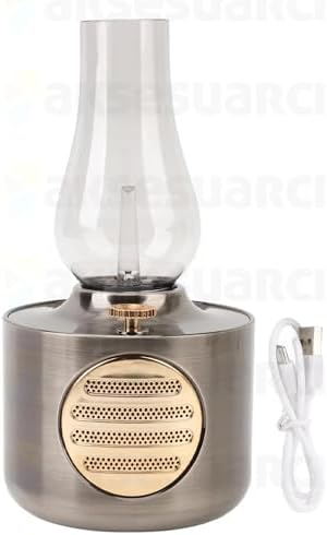 Alternative view of Retro Gaz Lambası Şeklinde Dimmerli Işıklı Bluetooth Hoparlör Başucu Lambası Fonksiyonlu (GÜMÜŞ)