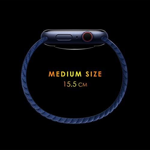 Watch 4 Pro için Kordon, (Medium Size, 155mm) Braided Solo Loop Band Siyah