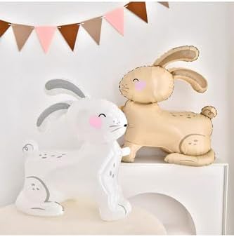 Sarımsı Kahverengi 3D Büyük Boy Tavşan Folyo Balon