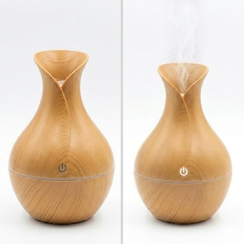 Alternative view of Ultrasonik Hava Nemlendirici ve Aroma Difüzörü, Ahşap Görünümlü, 15 cm Yükseklik, 10 cm Genişlik