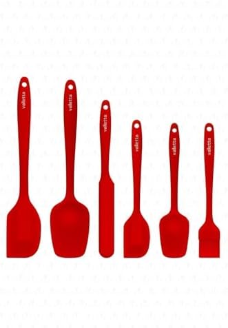 Drongo Isıya Dayanıklı Yanmaz Yapışmaz Silikon Spatula Seti 6 Parça Kırmızı - Görsel 2