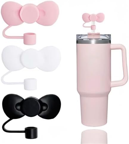 1 Adet  Uyumlu Pembe Fiyonklu Pipet Tıpası Silikon Toz Kapağı, Estetik Bardak Aksesuarı, 9-10mm Pipetler için Uygun