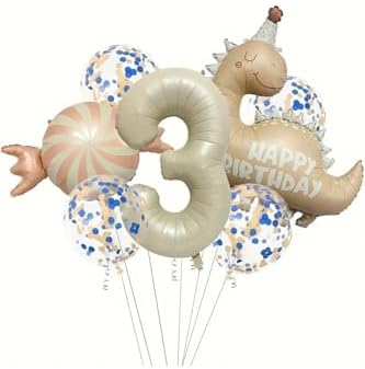 Alternative view of Retro Şapkali Dinazor Şeker Folyolu Yaş Balon Set, 1