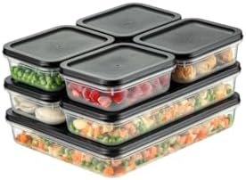 4 Adet Buzdolabı ve Derin Dondurucu Saklama Kabı Seti, Fresh Box, Dolap Düzenleyici ve Buz Dolabı Organizeri, BPA İçermeyen PP Plastik,Gıdaları Taze Tutma,Mutfak Düzenleyici (Gri) - Görsel 3