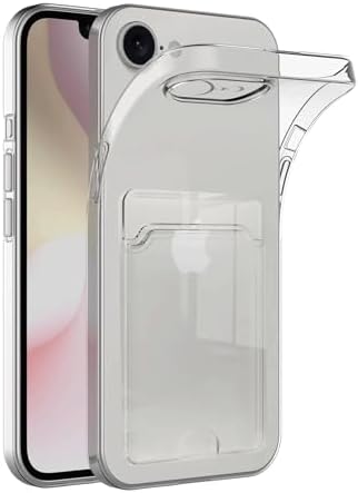 & AKSESUAR iPhone 16e / 17e ile Uyumlu Şeffaf Yapıya Sahip Arka Ksımında Kartlık Bölmeli Kolay Kullanım Sağlayan Telefon Kılıfı