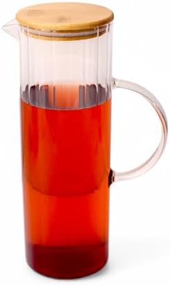 Alternative view of 1000ml Bambu Kapaklı Line Borosilikat Cam Yağlık & Sürahi – Şık, Dayanıklı ve Sağlıklı Saklama Çözümü (8cm x 20cm)