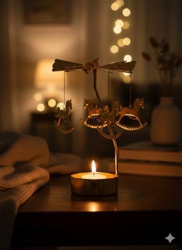 Alternative view of Twirl Candle Dekoratif Dönen Mumluk, Metal, Gold, 10 x 10 cm, Atlı Karınca Temalı