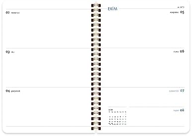 A5 (15 * 21) Spiralli Akademik Ajanda - Çiçek - Görsel 3