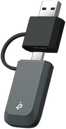 TBE400U USB 3.0 Wi-Fi 7 Tri-Band Kablosuz Adaptör, BE6500, 6 GHz/5 GHz/2.4 GHz, 72x24x10.8 mm
