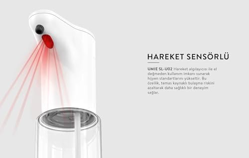 Sıvı Sabunluk Otomatik Sensörlü Kremlik Şampuanlık Pilli Hareket Sensörlü Fotoselli Otomatik 300ml Beyaz Sl-u02 - Görsel 3