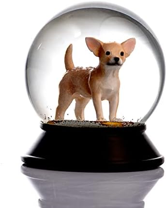 Cam Ve Reçine Altın Patiler Köpek Chihuahua (Kayısı) Kar Küresi Hediye
