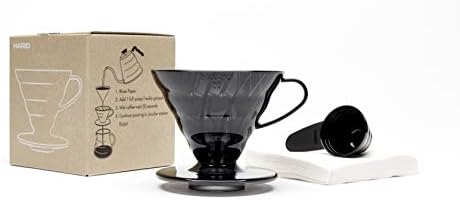 Hario V60 02 Plastik Dripper ve 40’lı Filtre Kağıdı Seti, Siyah Şeffaf - Görsel 3