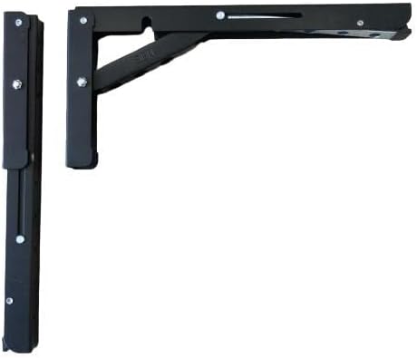 Mandallı Katlanabilir Masa Konsolu 1 Çift Siyah 40cm