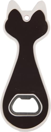 Miyav Kedi Mıknatıslı Şişe Kapak Açacağı, Buzdolabı Magnet Lila, 5.5x14 cm, Seramik Kaplama Kedili Açacak - Görsel 3