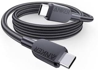 Alternative view of 240 W USB-C - USB-C Kablosu, 90 cm Çift Örgülü Naylon Tip-C Şarj Kablosu, Siyah - A81C5