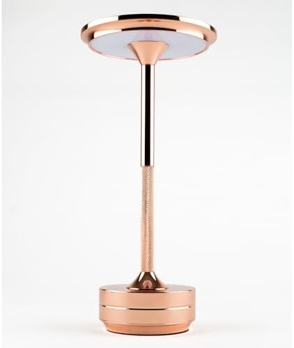 Amber LED Dekoratif Masa Lambası Dokunmatik Şarj Edilebilir Dim Edilebilir (Rose Gold) - Görsel 3