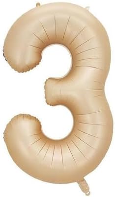 - 3 Rakamı Karamel Folyo Balon 34 inch 86 cm