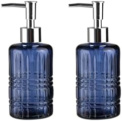Alternative view of BANYO SETİ CAM SIVI SABUNLUK 2 ADET,KRİSTAL DESENLİ MAVİ 300ML 6,8X17,6CM
