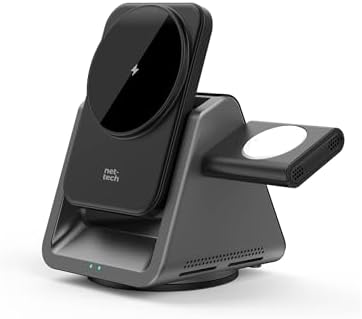 3-in-1 Kablosuz Şarj Standı, Telefon Saat, Ayarlanabilir Açılı, LED Işıklı, iPhone ile Uyumlu-Watch ile Uyumlu - Görsel 3