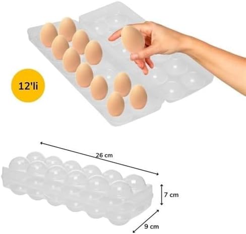 Alternative view of 12 li Şeffaf Kapaklı Kilitli Yumurta Saklama Kabı Kutusu Aparatı