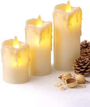 3’lü Pilli Dekoratif LED Mum Işıkları – Gerçek Alev Efektli