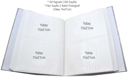 15x21cm 200 Fotoğraf Kapasiteli Ciltbezli Lüks Fotoğraf Albümü Mavi