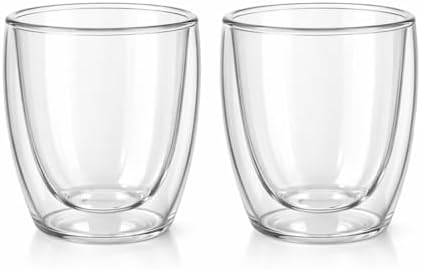 Needd Çift Katmanlı Cam Bardak Seti 2'li 250 ml | Borosilikat Double Wall Isı Yalıtımlı Şeffaf Kahve Bardağı | Americano, Latte, Cappuccino ve Soğuk İçecek için