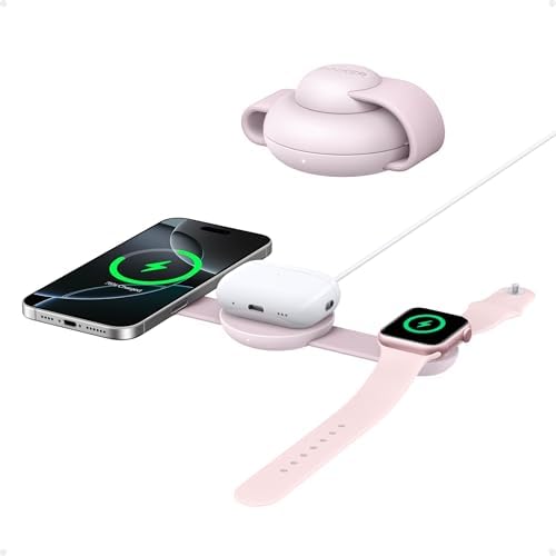 Alternative view of MagGo 3in1 Kablosuz Katlanır Şarj B25M8, Pembe