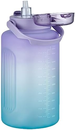 MEGA Büyük Boy 2500ml 2.5Litre Pipetli/Pipetsiz Kullanım Çift Renk Motivasyon Matarası