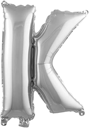 Alternative view of K Harfi 16 İnç Gümüş Renk Folyo Balon 36 CM (Gümüş)