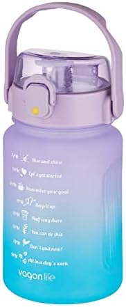 Alternative view of 1000 ml Pipetli/Pipetsiz Kullanım Çift Renk SoftTouch Motivasyon Matarası Sticker Hediyeli