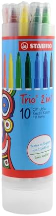 Alternative view of Trio 2in1 - Keçeli Kalem - 10'lu Tüp - Çeşitli Renkler