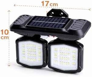 Panter Solar Hareket Sensörlü 72 SMD Beyaz LED Duvar Lambası 800 Lümen, 5W, Çift Başlıklı 120° Ayarlı, Type-C + Güneş Enerjili, 3 Modlu, IP65 Su Geçirmez Bahçe Balkon Dış Mekan Aydınlatma
