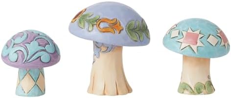 Jim Shore Heartwood Creek Nature's Meadow Mushrooms Minyatür Heykelcik Seti, 6,5 cm, Çok Renkli - Görsel 2