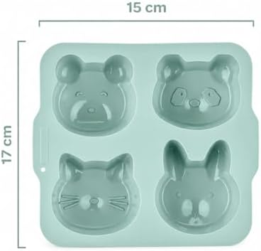 4’lü Hayvan Figürlü Kek Kalıbı, Yapışmaz Silikon Isıya Dayanıklı Mini Kek Yapma Aparatı, Muffin Cupcake ve Çikolata Hazırlığı İçin Pratik Hayvan Şekilli Pişirme Kalıbı