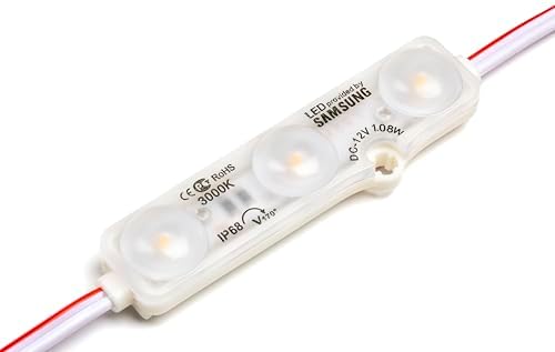 10 Adet Beyaz 10000K Samsung Modül Led Mercekli 12v 1.08 Watt, Beyaz Ve Günışığı Renk Seçeneği, Tabela, Akvaryum, Vitrin Uygulama