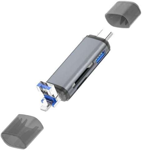 ADS-28 6ın1 Otg Card Reader- Lightning Apple, Iphone& Ipad için, USB 3.0 to Type C SD/TF Kart Okuyucu