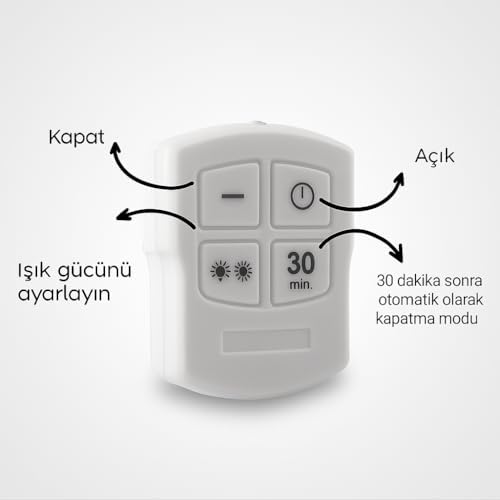 Alternative view of Hero 3’lü Kablosuz LED Spot Işık Seti – Uzaktan Kumandalı, Yapışkan Bantlı, Pilli, 3W COB LED, 150 Lümen, 2 Parlaklık Seviyesi, Zamanlayıcılı Dolap Tezgah Banyo Aydınlatmas
