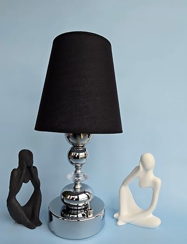 Alternative view of Fey Abajur, Kablosuz Pilli Masa Lambası -Dekoratif LED Abajur - Taşınabilir Gece Lambası, Piili gece lambası, Pilli masa lambasu, Kablosuz gece lambası, SİYAHŞAPKAKüre-Plst.Krst-Yuvarlak Krom Ayak